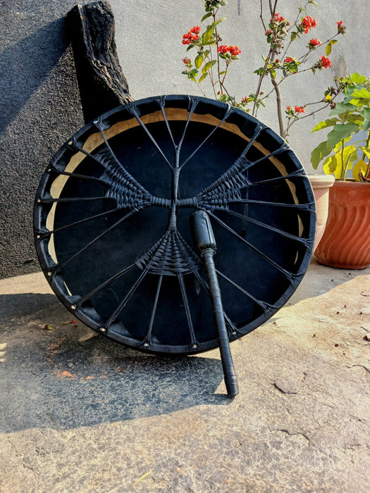 Black Falcon Shamanic Drum – Deep Bass Buffalo Hide Drum