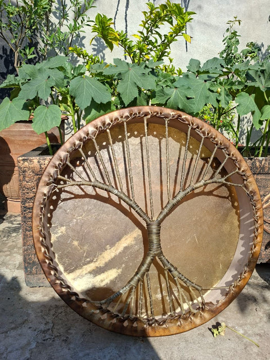 Camel Skin Shamanic Drum – Tree of Life Handmade Medicine Drum