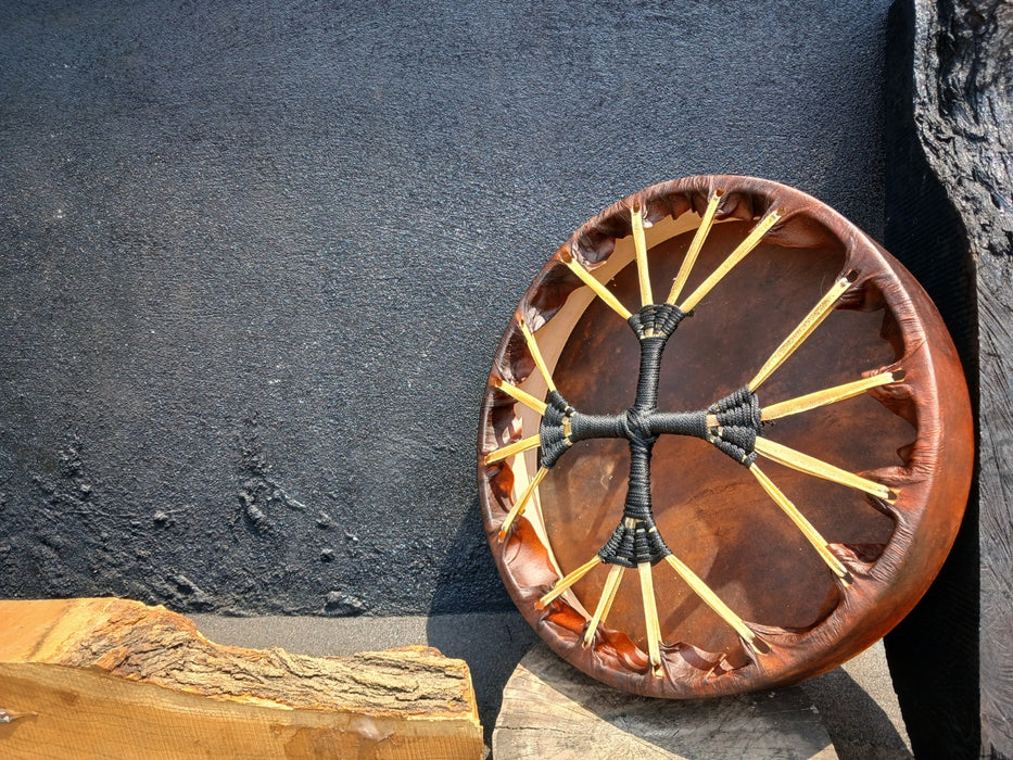 Handcrafted Shamanic Medicine Drum |  Wood & Buffalo Hide