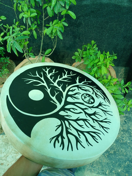 ying yang shamanic drum