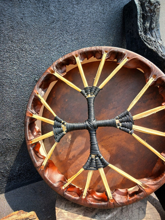 Handcrafted Shamanic Medicine Drum |  Wood & Buffalo Hide